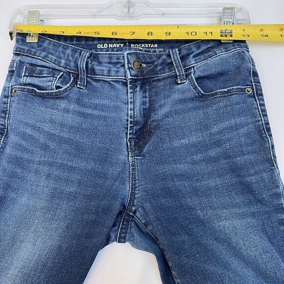 Old Navy Rockstar Skinny‎ Stretch Women Blue Denim Raw Hem Jeans Size 2 - Picture 10 of 13